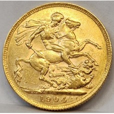AUSTRALIA 1904 . ONE 1 SOVEREIGN . PERTH . GOLD